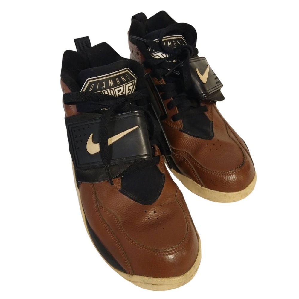 Nike Air Diamond Turf Men's Sz 8 Field Brown Mid Shoes 309434200